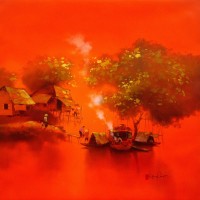 Dang Can, Red Sunset - ArtOfHanoi.com